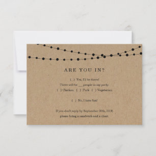Carte d'invitation drôle insérée - Kraft rustique