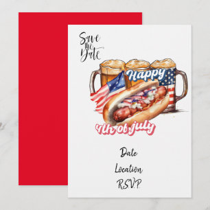 carte d'invitation du 14 juillet, réservez la date