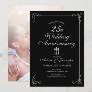 Carte d'invitation du 25e anniversaire du Mariage