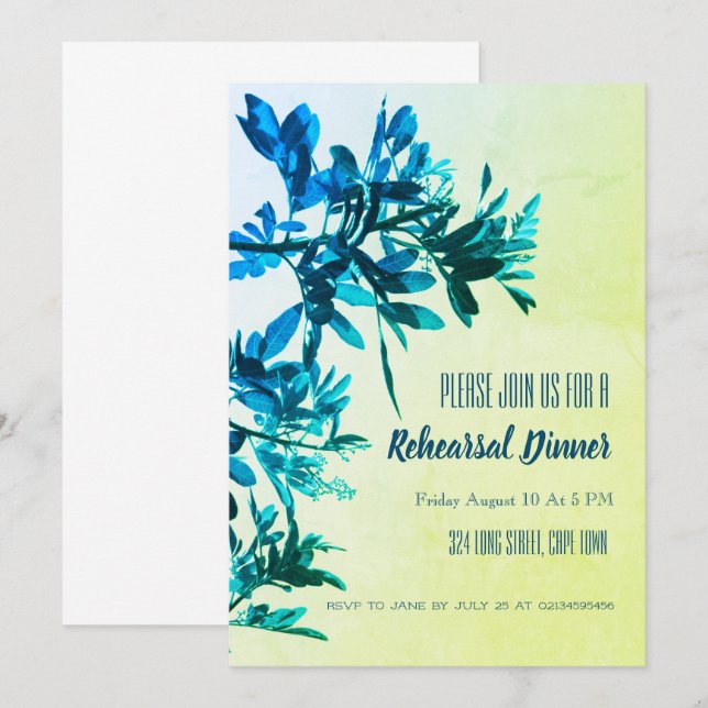 Carte d'Invitation du dîner de répétition Mariage  (Devant / Derrière)