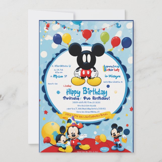 carte d'invitation du jour de naissance (Devant)