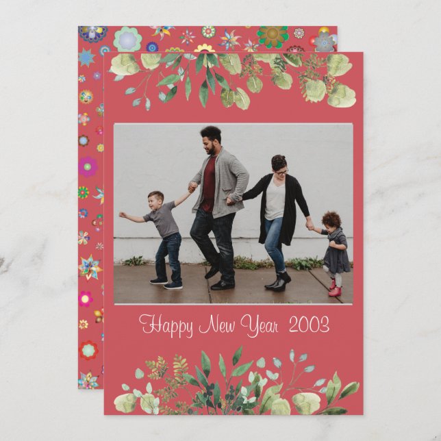 Carte d'invitation du Nouvel An (Devant / Derrière)