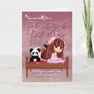 Carte d'invitation du pyjama Party