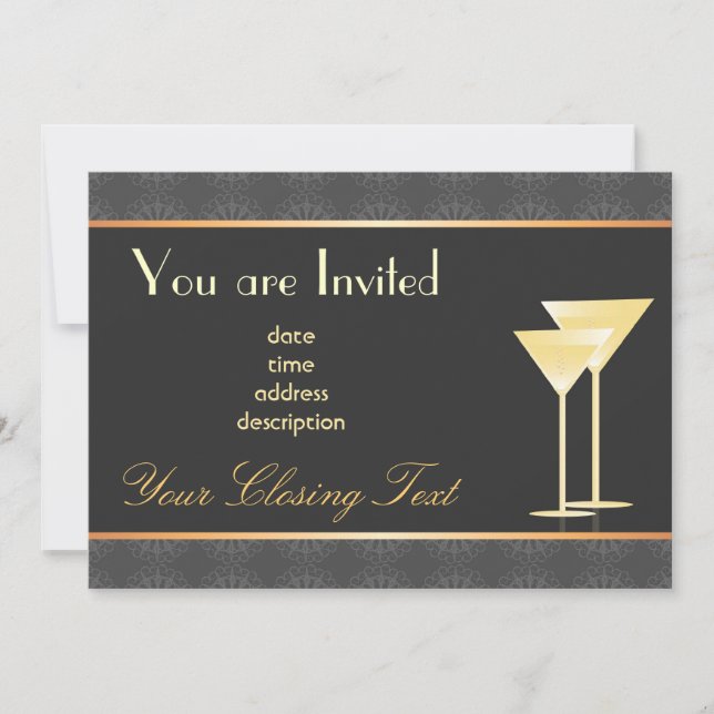 Carte d'invitation élégante (Devant)