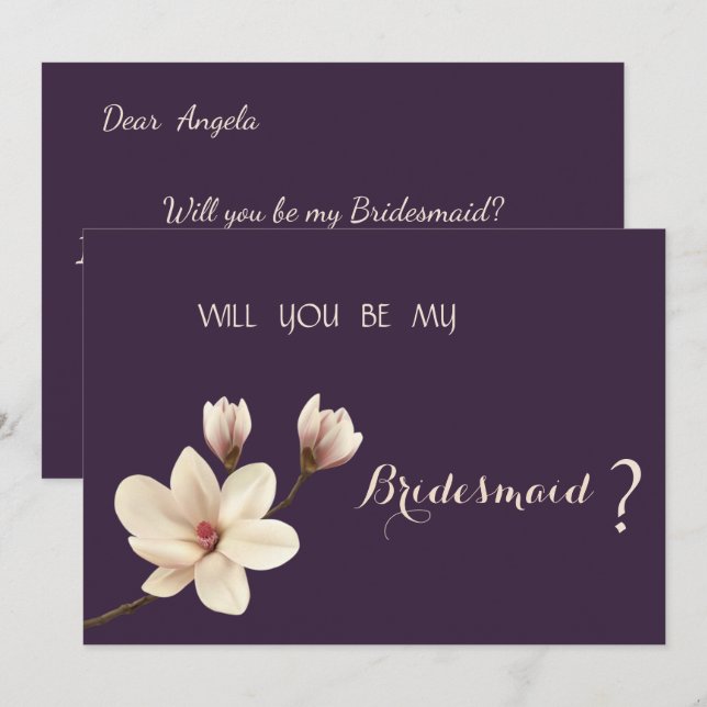 Carte d'invitation élégante chic Magnolia pour dem (Devant / Derrière)