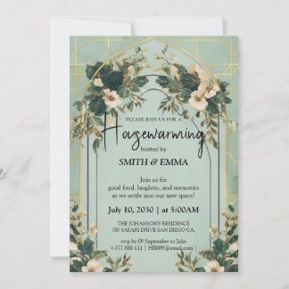 Carte d'invitation élégante de pendaison de crémai