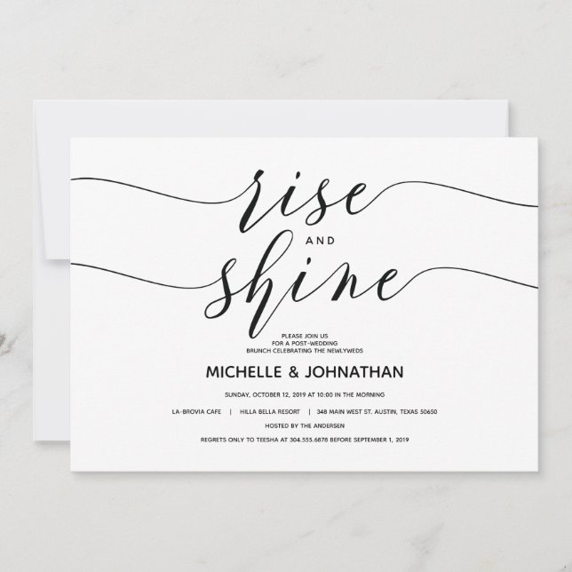 Carte d'invitation élégante et chic pour se lever  (Devant)