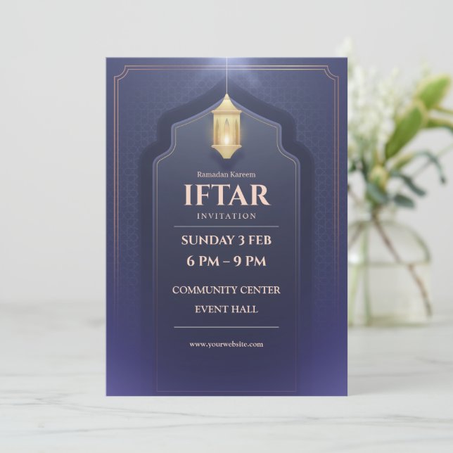 Carte d'invitation élégante pour Iftar Ramadan Kar (Debout devant)