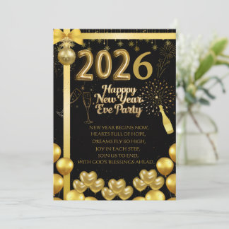 Carte d'invitation élégante pour la soirée du Nouv