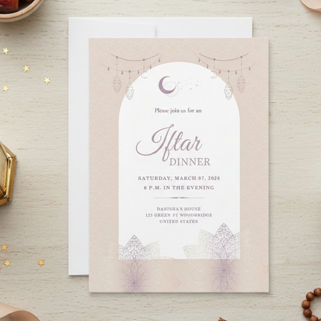 Carte d'invitation élégante pour le dîner Iftar (Créateur téléchargé)