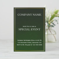 Carte d'invitation Emeral Green Business Party