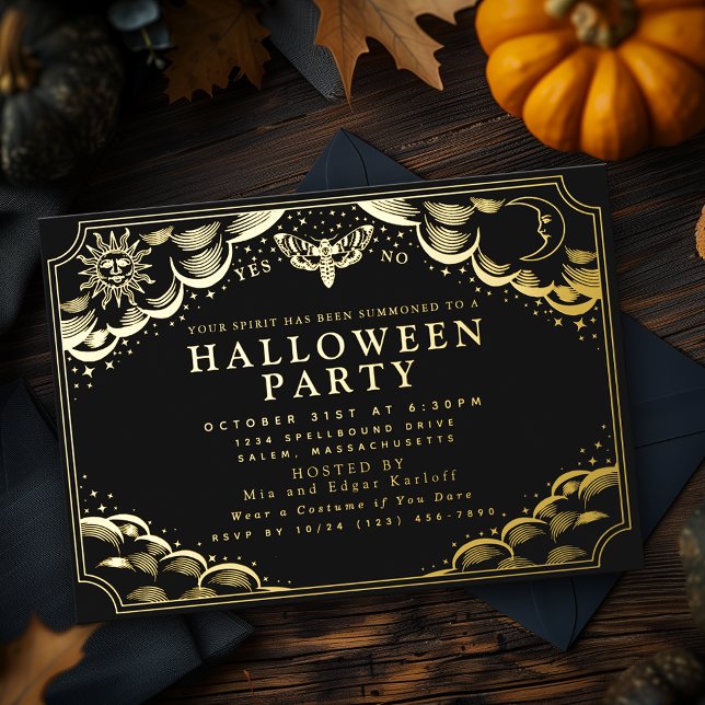 Carte d'invitation en aluminium pour soirée Hallow (Créateur téléchargé)