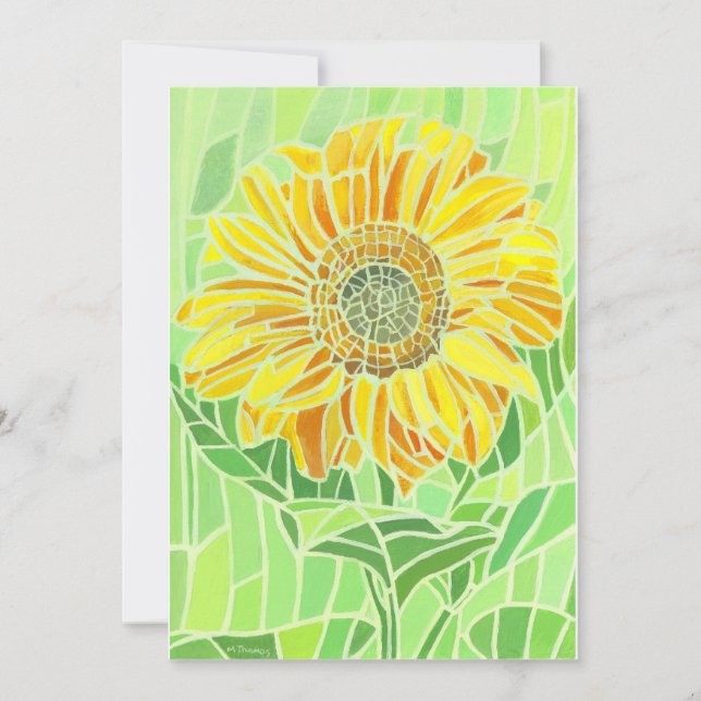 Carte d'invitation en mosaïque de tournesol (Devant)