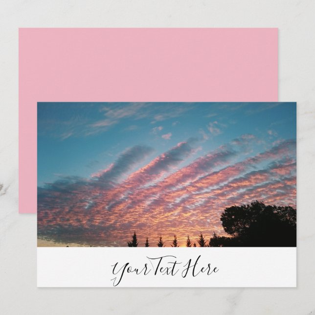 Carte d'invitation en or rose pour nuages Extraord (Devant / Derrière)