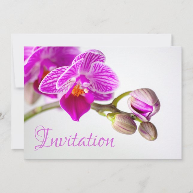 Carte d'invitation Enchantante avec Orchidée (Devant)