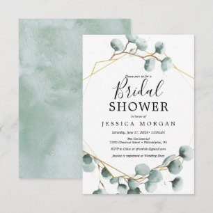 Carte d'invitation Eucalyptus Green Bridal Shower