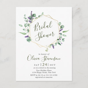 Carte d'invitation Eucalyptus nuptiale moderne