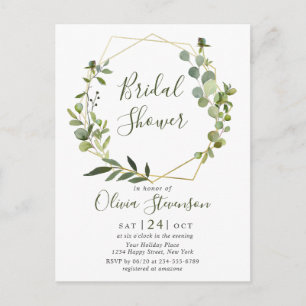 Carte d'invitation Eucalyptus nuptiale moderne