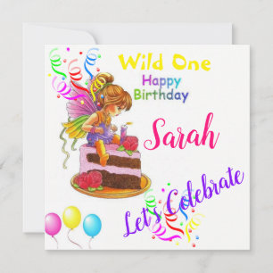 Carte d'invitation fée pour un joyeux anniversaire