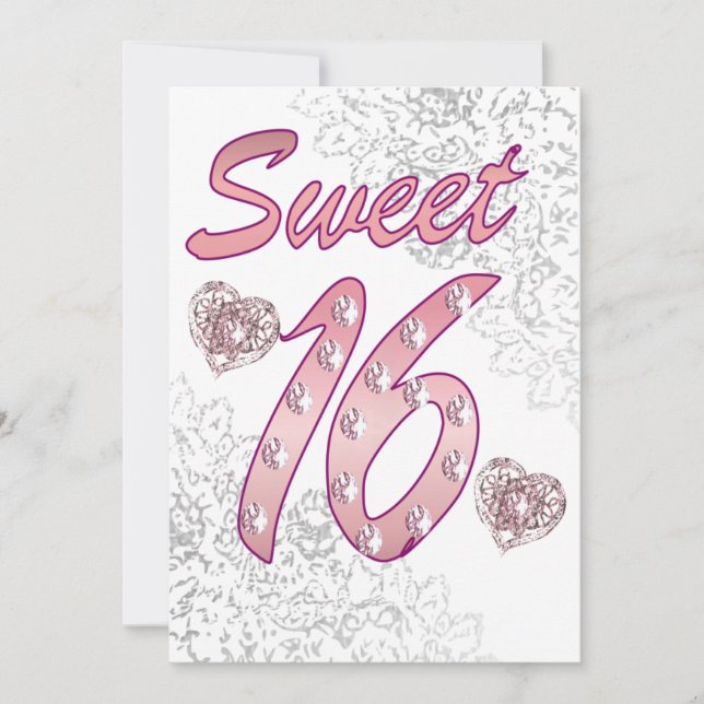Carte d'invitation / Félicitations pour Sweet 16 (Devant)