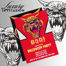 Carte d'invitation Fierce Monster BOO Effrayant Ha
