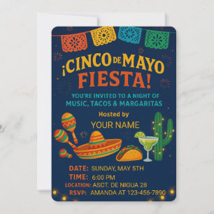 Carte d'invitation Fiesta – Modèle de fête modifia