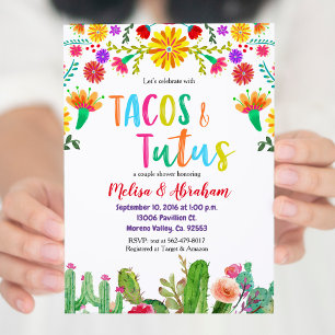 Carte d'Invitation Fiesta Tacos et Tutus Baby show