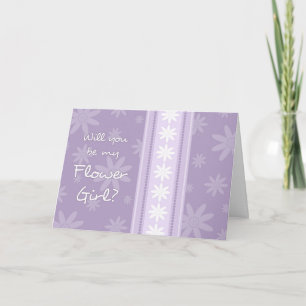 Carte d'invitation Fille aux Fleurs Violettes