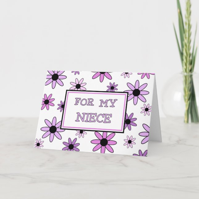 Carte d'invitation Fleur Violette pour Demoiselle  (Devant)
