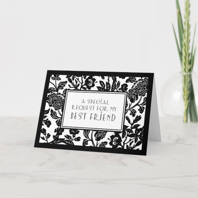 Carte d'invitation Floral Best Friend Bridesmaid (Devant)