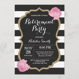 Carte d'invitation Floral Retirement Party