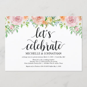 Carte d'invitation Floral Romance Elopement