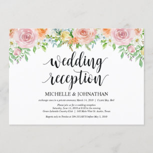 Carte d'invitation Floral Romance Elopement