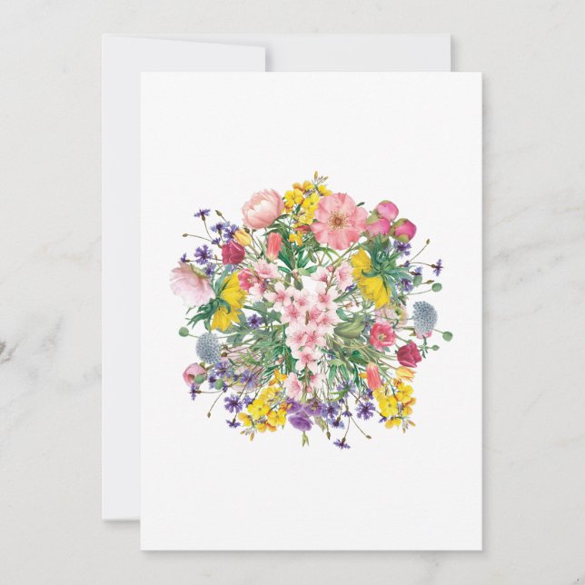 Carte d'invitation florale, Conception botanique c (Devant)