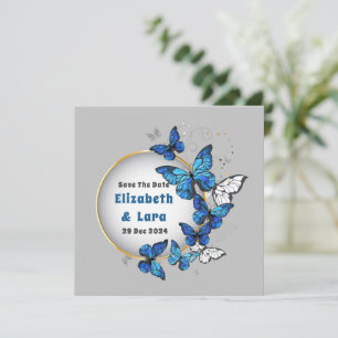 Carte d'invitation florale papillon
