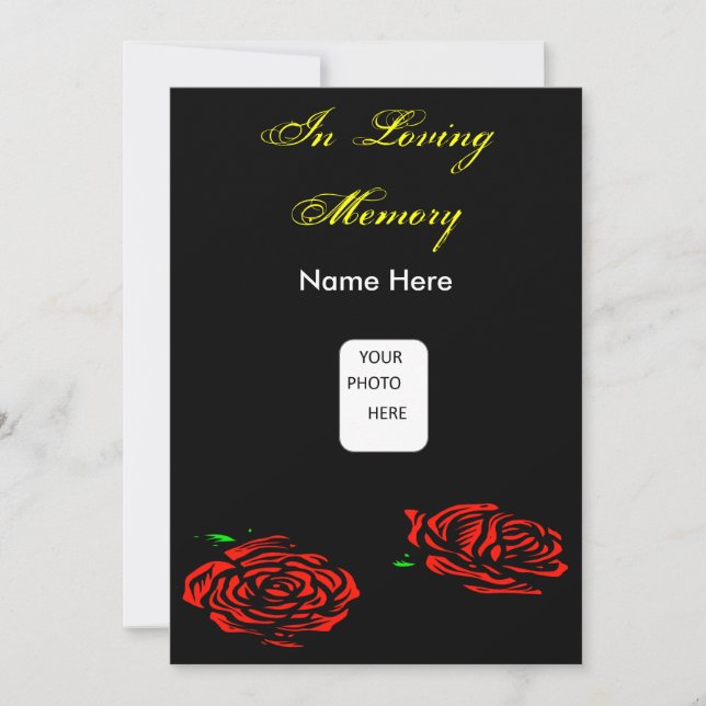 Carte d'invitation Funeral Red Rose (Devant)