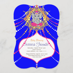 Carte d'invitation Ganesha Baby shower 5" x 7"