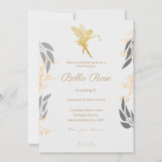 Carte d'invitation Gold royal 5e anniversaire