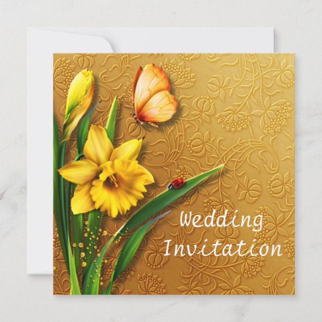 Carte d'invitation Golden Daffodils (Devant)