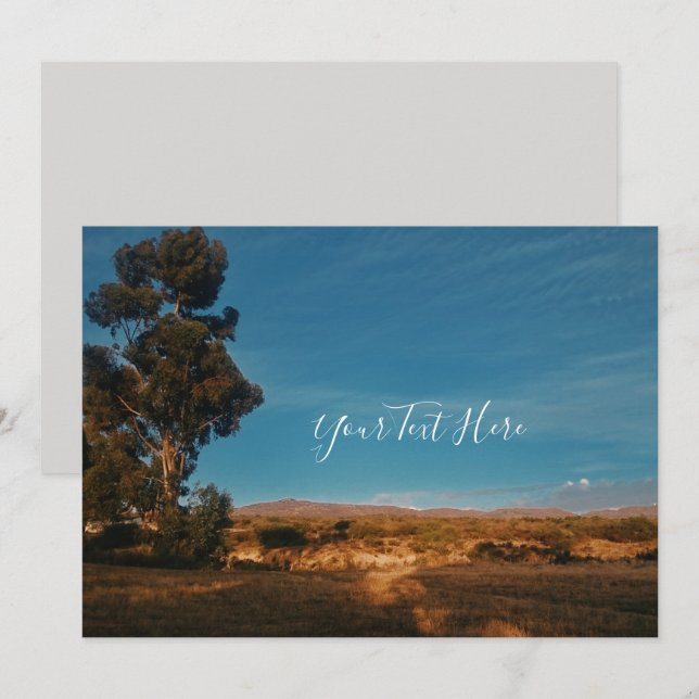 Carte d'invitation Grand Eucalyptus Ciel Bleu (Devant / Derrière)