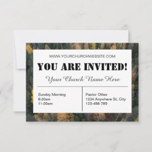 Carte d'invitation Green Forest Church