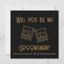 Carte d'invitation Groomsman Lunettes de whisky