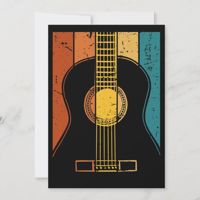 Carte d'invitation guitare vintage (Devant)