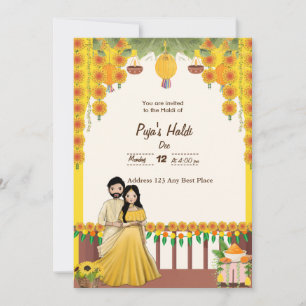 Carte d'invitation Haldi