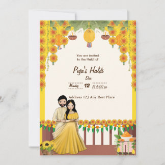Carte d'invitation Haldi