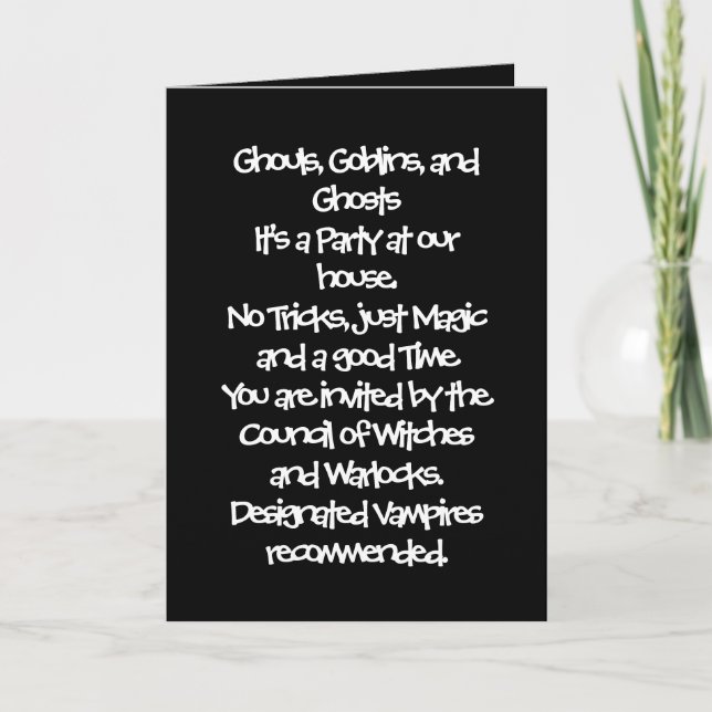 Carte d'invitation Halloween, 5" x 7" pliée (Devant)