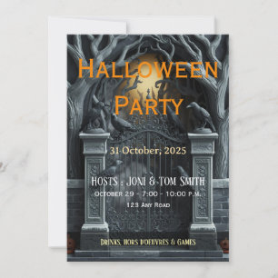 Carte d'invitation Halloween de porte hantée modif