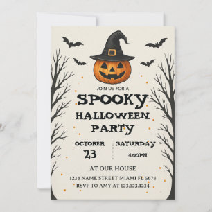 Carte d'invitation Halloween Éffrayante