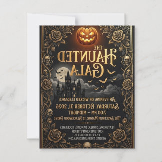Carte d'invitation Halloween fantôme mignon 2026 