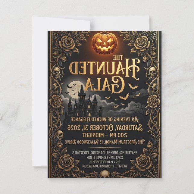 Carte d'invitation Halloween fantôme mignon 2026  (Devant)